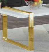 Gold / white high gloss contemporary coffee table by Meridian additional picture 8