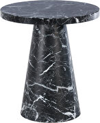 Black round marble top end table by Meridian additional picture 3