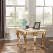 Gold/cream genuine marble top coffee table by Meridian additional picture 2