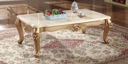 Gold/cream genuine marble top coffee table by Meridian additional picture 4
