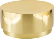 Gold metal round drum style coffee table by Meridian additional picture 5