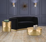 Gold metal round drum style coffee table by Meridian additional picture 7