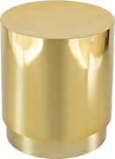 Gold metal round drum style end table by Meridian additional picture 3