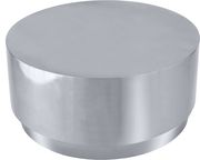 Silver chrome round contemporary coffee table additional photo 3 of 6