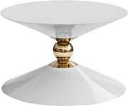 Round ultra-contemporary stylish white coffee table by Meridian additional picture 3