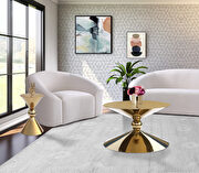 Round ultra-contemporary stylish gold coffee table by Meridian additional picture 2