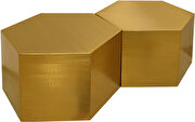 Gold hexagon shape stylish coffee table by Meridian additional picture 4