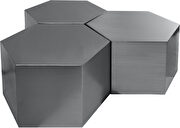 Silver hexagon shape stylish coffee table by Meridian additional picture 2