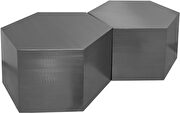Silver hexagon shape stylish coffee table by Meridian additional picture 4