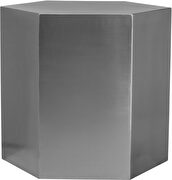 Silver hexagon shape stylish end table by Meridian additional picture 2