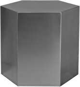 Silver hexagon shape stylish end table by Meridian additional picture 3