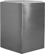 Silver hexagon shape stylish end table additional photo 4 of 4