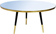 Round mirrored top / black legs w/ gold coffee table by Meridian additional picture 3