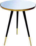 Round mirrored top / black legs w/ gold end table by Meridian additional picture 2