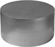Round cylinder silver contemporary coffee table by Meridian additional picture 2