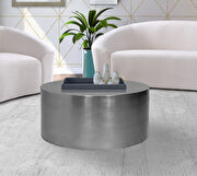 Round cylinder silver contemporary coffee table by Meridian additional picture 5