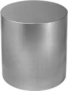Round cylinder silver contemporary end table by Meridian additional picture 2
