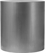 Round cylinder silver contemporary end table by Meridian additional picture 3