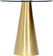 Round glass top / gold base contemporary end table by Meridian additional picture 2