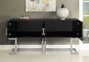 Black / chrome modern cabinet / buffet by Meridian additional picture 2