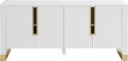 White laquer / gold metal kitchen cabinet / display by Meridian additional picture 4