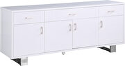 Contemporary white / chrome buffet / server by Meridian additional picture 2
