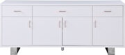 Contemporary white / chrome buffet / server by Meridian additional picture 3