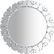 Silver round butterfly contemporary wall mirror by Meridian additional picture 3