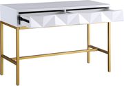 White laquer / gold metal console table / display by Meridian additional picture 2