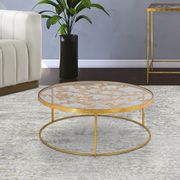 Stylish glass top / golden base coffee table by Meridian additional picture 12