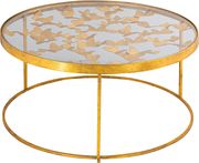 Stylish glass top / golden base coffee table by Meridian additional picture 14