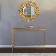 Stylish glass top / golden base coffee table by Meridian additional picture 8