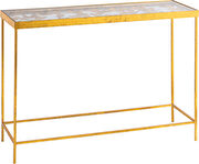 Stylish glass top golden base console table by Meridian additional picture 2