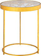 Stylish glass top golden base end / accent table by Meridian additional picture 2