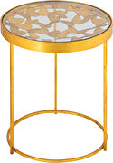 Stylish glass top golden base end / accent table by Meridian additional picture 3