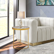 Stylish glass top golden base end / accent table by Meridian additional picture 5