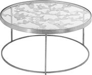 Stylish glass top / silver base coffee table by Meridian additional picture 9