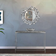 Stylish glass top  silver base console table by Meridian additional picture 4