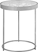 Stylish glass top / silver base end table by Meridian additional picture 2