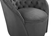 Round velvet swivel base accent chair by Meridian additional picture 5
