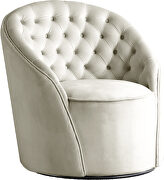 Round velvet swivel base accent chair by Meridian additional picture 2