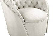 Round velvet swivel base accent chair by Meridian additional picture 3