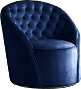 Round velvet swivel base accent chair by Meridian additional picture 2