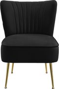 Elegant modern channel tufting chair in black by Meridian additional picture 4