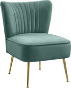 Elegant modern channel tufting chair in green by Meridian additional picture 3