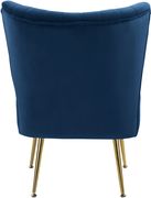 Elegant modern channel tufting chair in navy by Meridian additional picture 2