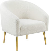 White sheepskin accent chair w/ golden legs by Meridian additional picture 2
