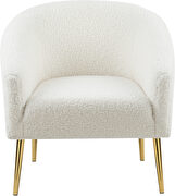 White sheepskin accent chair w/ golden legs by Meridian additional picture 3