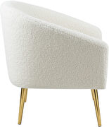 White sheepskin accent chair w/ golden legs by Meridian additional picture 4