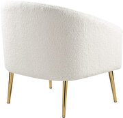 White sheepskin accent chair w/ golden legs by Meridian additional picture 6